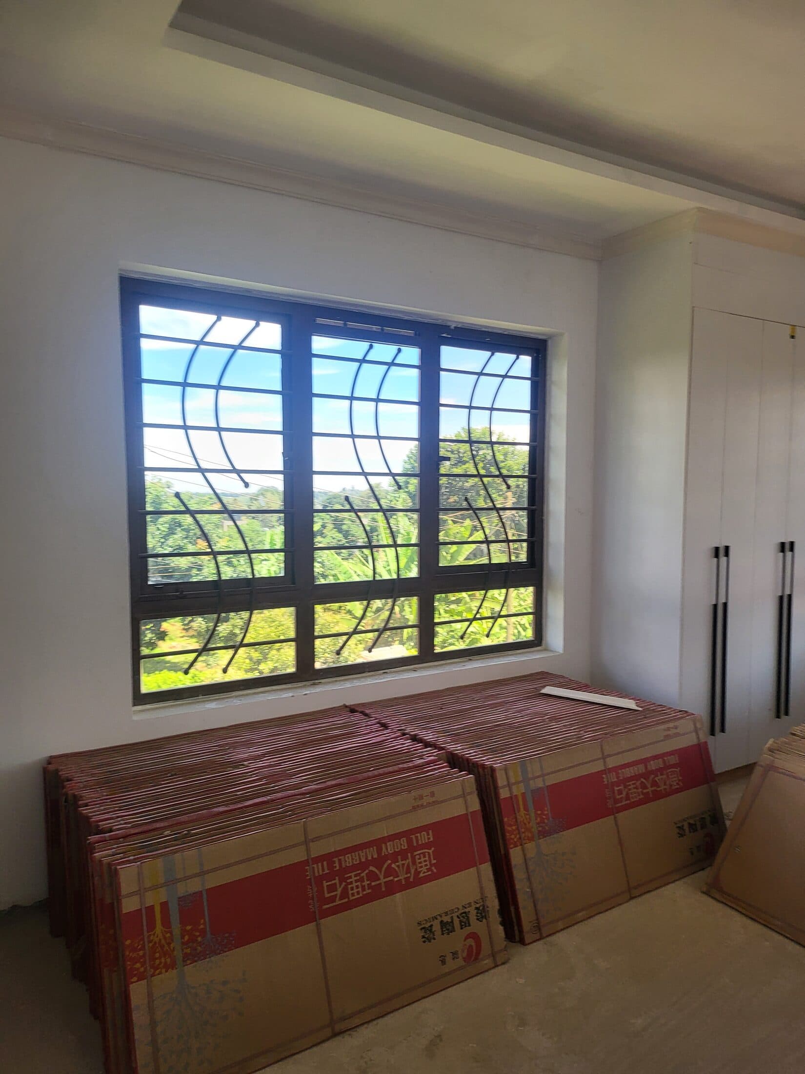 Standard steel window frame installation
